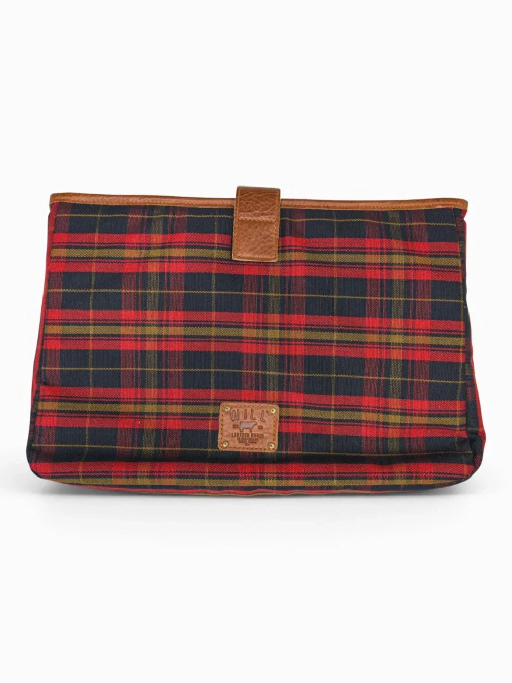 Will Leather Goods Canvas + Leather Travel Duffle, Navy/Tan, 20x13x10